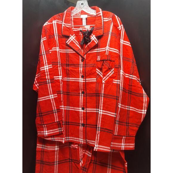 Ladies 2XL Pj's Pajamas by Wondershops Red Plaid Shirt & Pants New Lounge wear - Picture 1 of 7